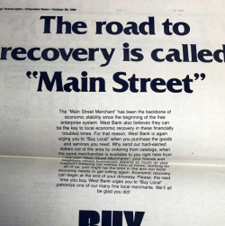 West Bank Old Print Ad