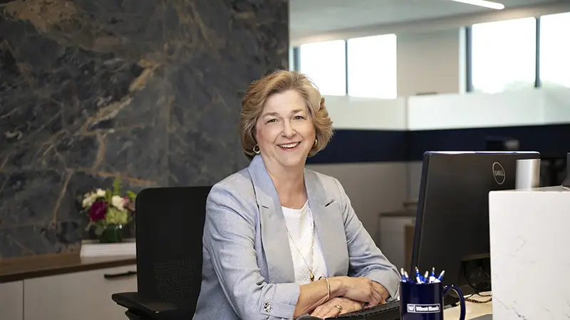 smiling banker