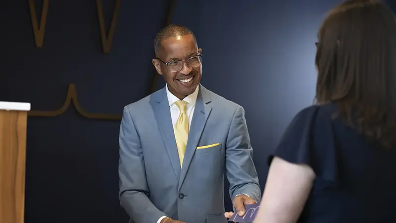 smiling banker
