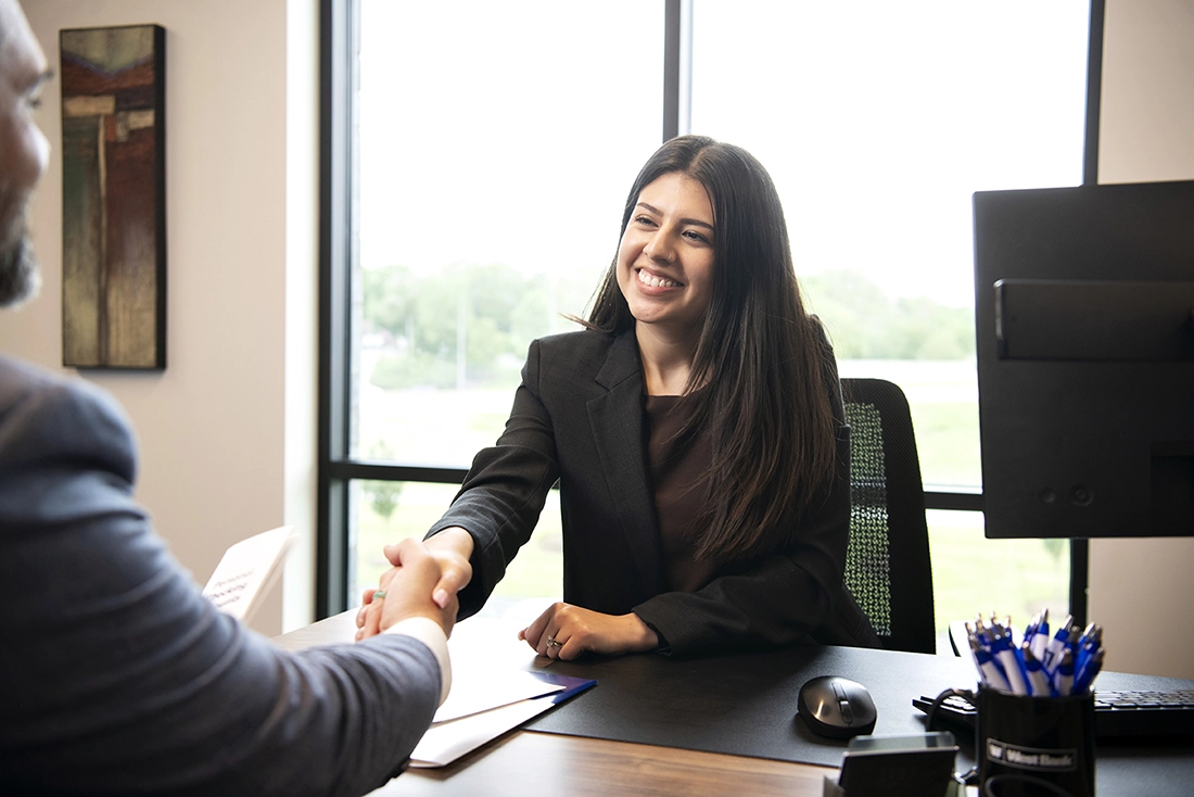 woman meeting with customer