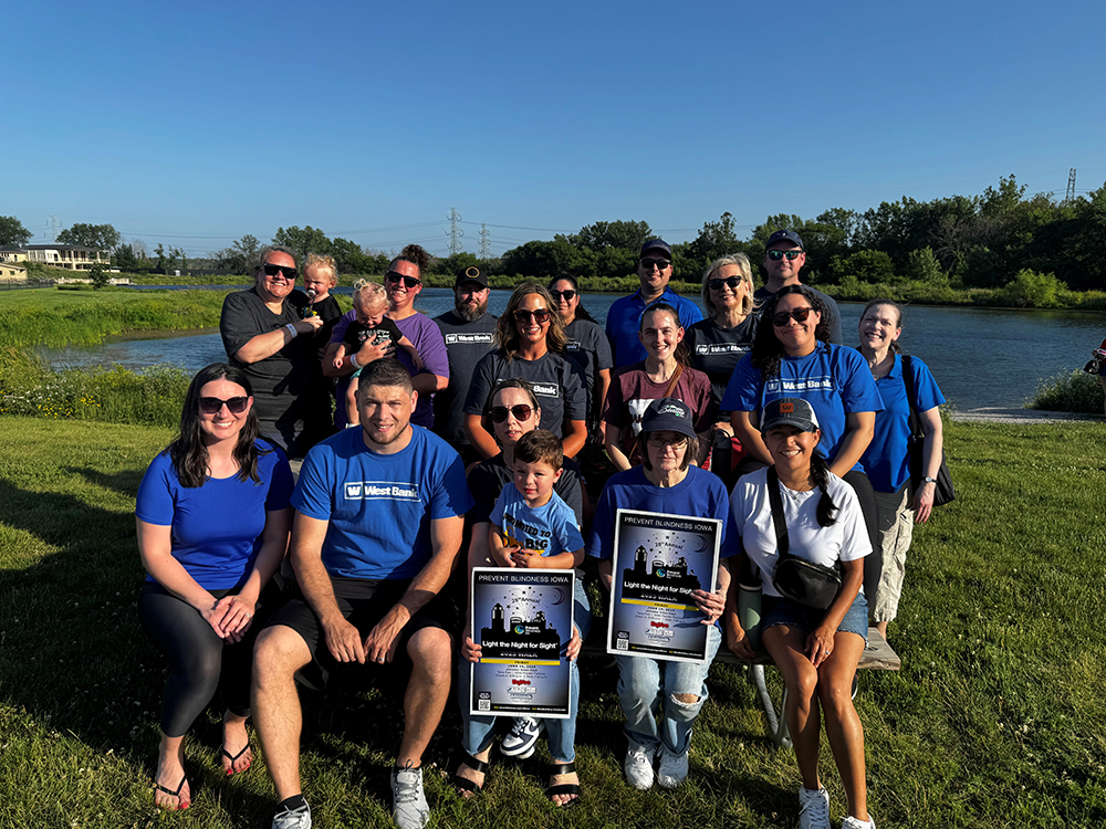 West Bankers group photo for the Light the Night for Sight walk 2025.