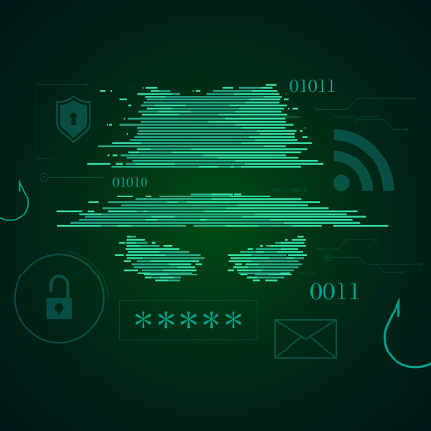 Abstract graphic of a cyber criminal